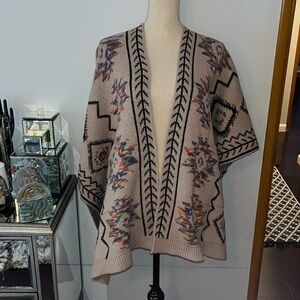 Odiva Womens Poncho Sweater
Shawl OS Wrap Open
Cardigan Aztec Southwest